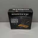 OVENTE Electric Sandwich Maker with Non-Stick Plates, Indicator Lights, Cool Touch Handle, Easy to Clean and Store, Perfect for Cooking Breakfast, Grilled Cheese, Tuna Melts and Snacks, Black GPS401B