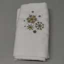 Quera 2 Pack Christmas Hand Towels 100% Cotton Embroidered Premium Luxury Decor Bathroom Decorative Dish Towels Set for Drying, Cleaning, Cooking, Holiday Towels Gift Set 13.7'' x 29.5'', Snowflake (Gold and Silver)