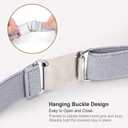 JASGOOD Kids Toddler Belt Elastic Stretch Adjustable Belt for Boys and Girls with Silver Square Buckle 2 Pack (Suit for pants size below 26'', Z-black+black+grey+blue)