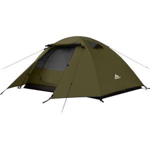 Forceatt Camping Tent 2/3/4 Person, Professional Waterproof & Windproof Lightweight Backpacking Tent Suitable for Outdoor,Hiking,Camping, Mountaineering and Travel (2 people-Army green)