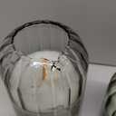 Lezonic Glass Flameless Candles Battery Operated with Remote, Dancing Flame LED Flickering Pillar Candles, Set of 4 Real Wax St. Patrick's Day Gift Fall Decorations for Home Room Decor (Pumpkin Green)