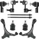 Front Lower Control Arm for Acura EL & Honda Civic 2001-2005, Ball Joint + Inner & Outer Tie Rod Ends, Left & Right, Suspension Kit K640287 K640288 K90332 K90454 K90455 ES3581 EV469-10pcs