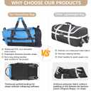 CONTAIL 86L Wheeled Duffel Bag, Soft Shell with Adjustable Web Handles, Carry On Size 29.5x14.2x12.6in, Foldable with Dual Wheels & Shoe Compartment,Blue