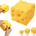 Yellow Cheese Squeeze Toy,Soft Novelty Toy, Rebounding Sensory,Help for Relax,Focus, Sensory Cheese for & Adults, Soft Novelty Rebounding Fidget Toy for Party (2.16 in)