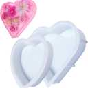 Heart Resin Molds,8.6in 7.2in Large Heart Silicone Mold, Large Resin Mold Deep Epoxy Resin Molds for Flowers Bouquet Preservation