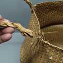 Household Essentials Round Seagrass Basket with Handles, Natural