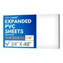 Expanded PVC Sheet  Lightweight Rigid Foam  3mm (1/8 inch)  24 x 48 inches  White  Ideal for Signage, Displays, and Digital/Screen Printing