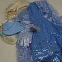 ZaisuiFun Princess Elsa Dress for Girls Kids Sequin Costume Halloween Birthday Party Dress Up With Accessories 3-4 Years (Tag 110)