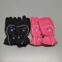 Hicarer 2 Pairs Kids Waterproof Winter Gloves Snow Gloves for Boys Girls Child Toddler Warm Ski Gloves for Cold Weather (3 - 6 Years, Black and Rose Red)