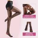 Weziarer 2 Pairs Women's Sheer Tights with Run-Resist,20D Ladies High Waist Support Control Top Pantyhose-Reinforced Toes (Black)