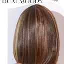 GORGIUS Brown Highlight Bob Lace Front Wig Glueless Straight Short Wigs Upgrade with Human-Hair-Like Sythetic Hair Pre Cut Pre Plucked Side Part Hairline 12 Inch