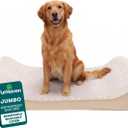 FurHaven Orthopedic Dog Bed for Large Dogs, Luxe Lounger Contour Mattress with Solid Orthopedic Foam Slab for Joint Support, Removable Washable Cover, Jumbo XL, Plush Suede, Cream