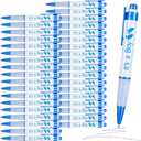 Woanger 36 Pcs Baby Shower Pens for Boys Girls Retractable Gel Pens Blue or Pink Baby Shower Favors Thank You Gifts for Guests(It's a Boy Style)