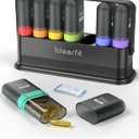 Weekly Pill Organizer 7 Day Two Times a Day, Rotatable Silicone Handle & 7 Detachable Daily Cases, Built-in Desiccant Moisture-Proof Travel Pill Box for Fish Oil, Vitamins & Supplements - Ideerfit