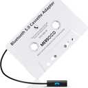 Car Audio Bluetooth 5.0 Cassette Receiver, Cassette Bluetooth Adapter for Car Tape Player, Wireless Cassette Aux Adapter with Hands-Free Calling, Universal Compatibility for Smartphone,Tablet(White)
