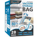Cozy Essential 26 Pack Vacuum Storage Bags with Portable Rechargeable Wireless Electric Pump, Vacuum Seal Space Saver Bags for Clothing, Pillows, Blanket, Bedding, Comforters