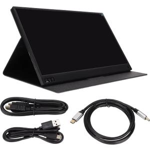 Portable Monitor 15.6-inch Full HD 1080P HDR 16:9 Dual Speakers 60Hz Refresh Rate, USB C Type-C HDMI Input, Ultra-Thin IPS Display, Compatible with laptops PC Mac Surface Phone PS4 Xbox, Black