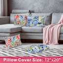 JMGBird Outdoor Lumbar Pillows Set of 2-12x20 Inch Water-Repellent Throw Pillows with Inserts for Patio Furniture, Garden, Couch & Outdoor Decor