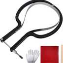 Table Tennis Rubber Cutter Kit - Adjustable Arc Bow Knife Design Fits All Racket Curves.4-Piece Set.Cutting Knife - Roller - Gloves - Table Tennis Bat Replacement Rubbers Sheet.