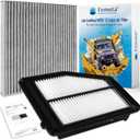 Cabin & Engine Air Filter Kit, CF10134 & CA11113, Lab Certified MERV 13, Pre-oiled, 2pcs, Specific for Honda Civic (2012-2015, 1.8L L4 Only), Acura ILX (2013-2015, 2.0L L4 Only)