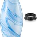 Teenyyou 1 Set Oval Glass Lamp Shade 7.5" High x 4.7" Diameter Glass Pendant Lampshade Compatible with E26 Light Fixtures Lampshade Replacement for Kitchen Island Ceiling Pendant(Blue Marble Pattern)