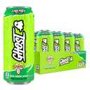 GHOST Energy Drink, Zero Sugars, 12-Pack, Warheads Sour Green Apple, 16oz (EXP 11/01/25)