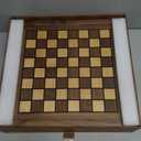 AMEROUS Magnetic Wooden Chess Set, 12.8" x 12.8" Walnut Chess Board Game with 2 Built-in Storage Drawers - 2 Bonus Extra Queens - Chess for Beginner, Kids and Adults, Gift Packaging