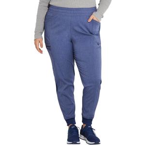 Dickies Women Scrub Pant Mid Rise Jogger with 5 Pocket and Elastic Waistband DK155 (X-Small Petite, Heather Navy)