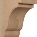 Ekena Millwork BKTW05X07X10BERW Bedford Wood Brackets, 5 1/4"W x 7 1/4"D x 9 1/2"H , Rubberwood