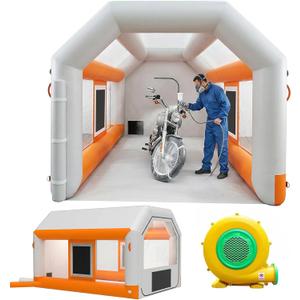 13x10x8.5ft Inflatable Paint Booth, Light Water-Resistant 210D Oxford Portable Spray Booth with Powerful Blower, Professional Mobile Workshop for Car Parts Furniture Crafts