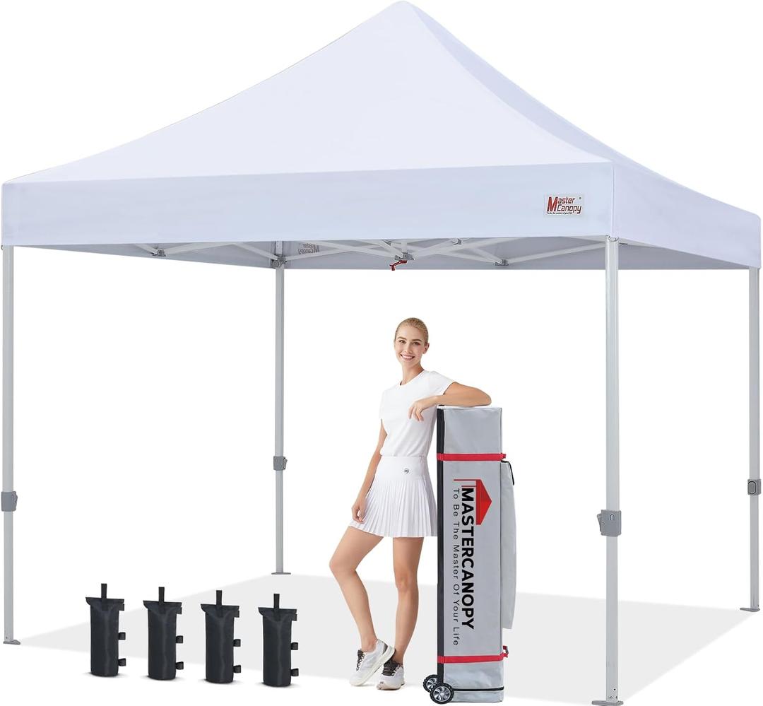 MASTERCANOPY Pop Up Canopy Tent Commercial Grade 10x10 Instant Shelter (White)