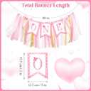 3PCS Pink Bow 1st Birthday Highchair Decorations for Baby Girl Pink Bow 1st Birthday Highchair Banner One Cake Topper Hat for Princess Fairy Girls Just Wanna Be One Party Supplies