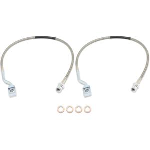 Front Brake Lines Compatible with Silverado Sierra 2007-2019 1500/2011-2019 2500/3500HD Stainless Steel Brake Lines 89370