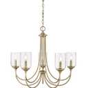 ML Lighting | Waddingham Collection | 22405-VB | Indoor 5 Light Chandelier in Vintage Brass with Clear Glass Shade | Kitchens, Dining Rooms, Living Rooms, Entryways, Hallways
