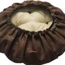 Stool Covers Round Memory Foam Bar Stool Cushion Round Cushion with Non-Slip Backing and Elastic Band Coffee 16 inches