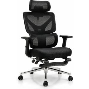 Black Ergonomic Office Chair with Footrest, for Home and Office, 26 x 23 x 50.4 inches