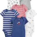 Simple Joys by Carter's Baby-Boys 6-Pack Short-Sleeve Bodysuit, 12 Months