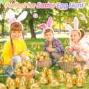 SevenQ Golden Plastic Easter Eggs Empty 36Pcs 3.15" Fillable Easter Basket Stuffers Fidget Toy Easter Gifts for Kids Party Favors Pinata Treasure Box Candy Goodie Bags Fillers Egg Hunt Essentials