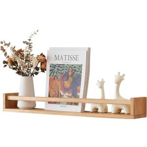 Oak Nursery Floating Shelves 27.5 Inches Wall Mounted Nursery Shelf, Wood Bookshelf Wall Shelves for Kitchen Spice Rack Bedroom Living Room Baby Nursery Room, Natural