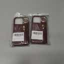 2 x for iPhone 15 pro Case with Card Holder for Women, for iPhone 15 pro Phone Case Wallet with Strap Credit Card with Kickstand Zipper Case - Red Wine