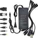 54.6V 3A Charger(7 Plugs) Universal for 13S 48V Li-ion BatteryFast and Safe Battery Charger 3Prong GX16/DC 5.5x2.5mm/XLR/IEC/RCA Connector Power Supply Adapter