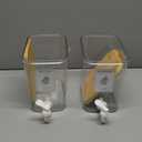 Liquid Laundry Detergent Dispenser Set with Shelf and Bamboo Lids for Laundry Room Organization and Storage - 2 Pack 96 oz Laundry Containers for Laundry Soap, Fabric Softener