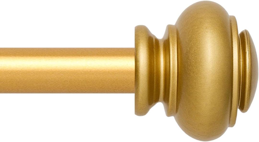 Standard Decorative Curtain Rods for window 30 to 55, 3/ 4 inch Adjustable Curtain Rods，Heavy Duty Drapery Rods, Gold