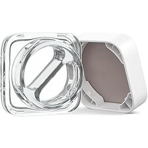 CannaAroma 60 Pack | 7ml Square Jar w/Dual Compartments (3.5ml each compartment) | Cube Jar Glass Container (White-Lid)