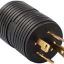 RVGUARD Generator Adapter Plug 4 Prong to 3 Prong, NEMA L14-30P to NEMA L5-30R Locking Adapter