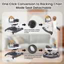 Baby Walker, 5-in-1 Baby Walkers for Boys and Girls 6-12 Months with Bouncer, Removable Footrest, Feeding Tray & Music, Foldable & Adjustable Activity Walker for 6-18 Months Toddler Infant