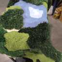 20x35 Inch 3D Moss Rug,Shag Carpet Leaf Area Bathroom Rugs Non Slip Bath Mat Tufted Rug,Ultra Soft Washable Children Play Plant Leaves Shaped Kids Pets Floor Mat for Bedroom,Living Room Green