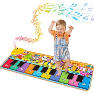 Kids Musical Piano Mats with 25 Music Sounds, Musical Toys Baby Floor Piano Keyboard Mat Carpet Animal Blanket Touch Playmat Early Education Toys for 1 2 3 4 5 6+ Years Old Girls Boys Toddlers