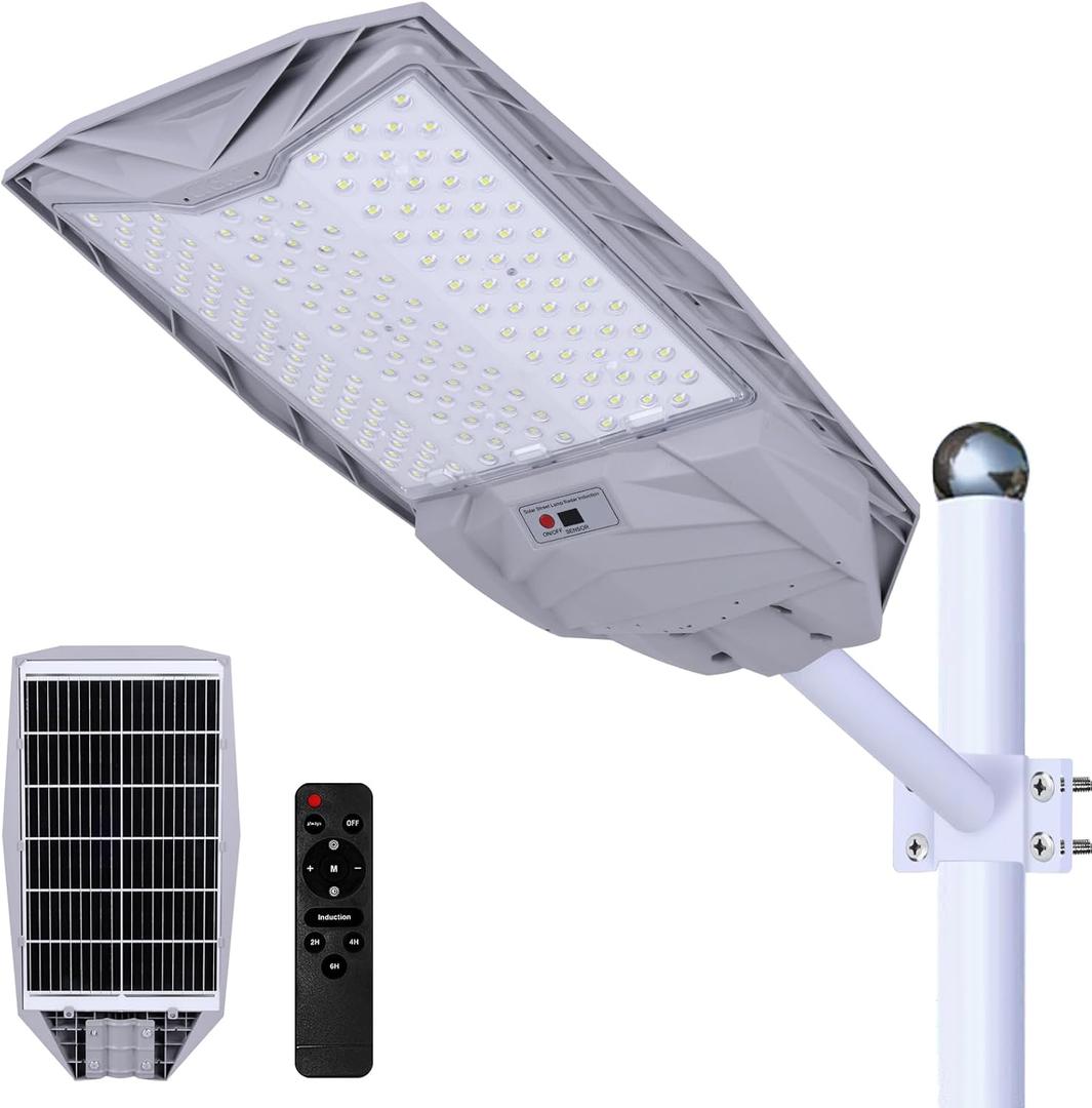 8000W Solar Street Light 6500K 800000LM  Auto On/Off Dusk to Dawn Solar Street Light, IP65 Waterproof, Motion Sensor for Outdoor Security, Suitable for Parking Lots, Backyards