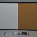 Magnetic White Board and Cork Board Combo, 36 X 24 inches Whiteboard Bulletin Combination Board, Wall Mounted Dry Erase Message Board for Home, School and Office, Black